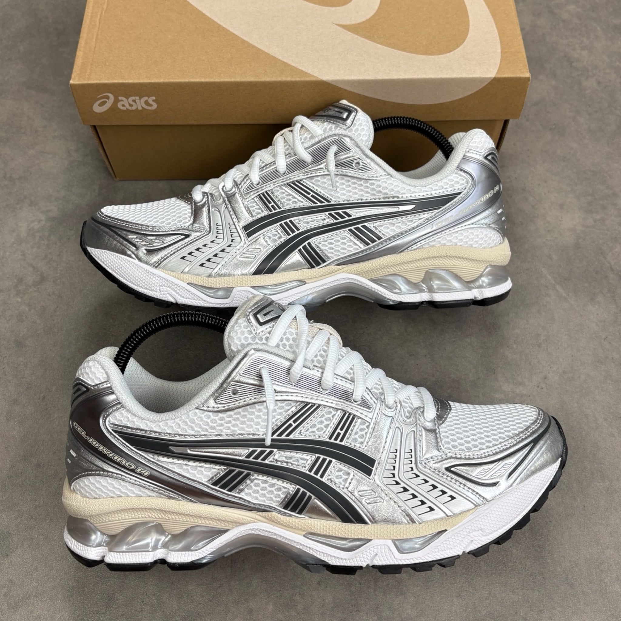 Kayano 14 White Gel Graphite Grey
