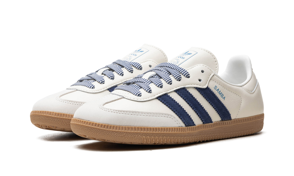 Samba White Off Dark Blue