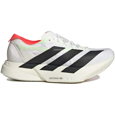 White Adizero Adios Pro 4 Cloud Core Black