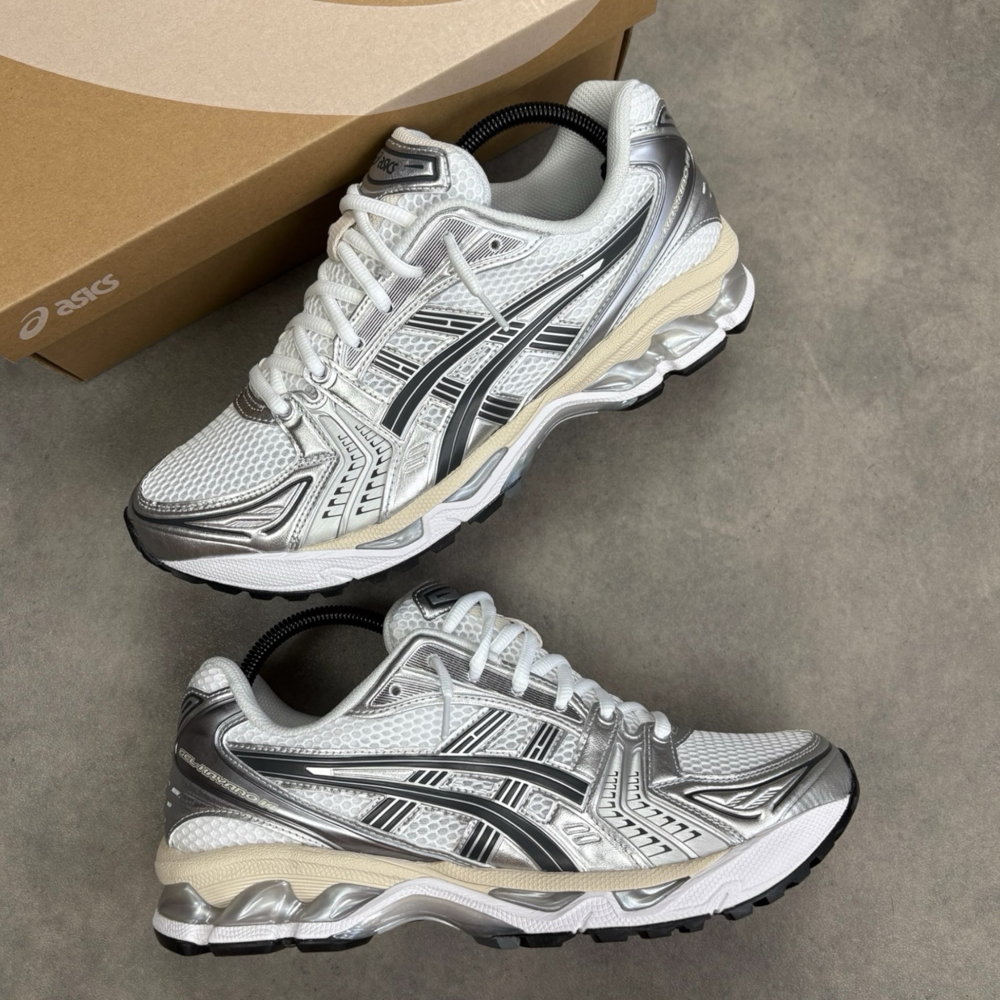 Kayano 14 White Gel Graphite Grey